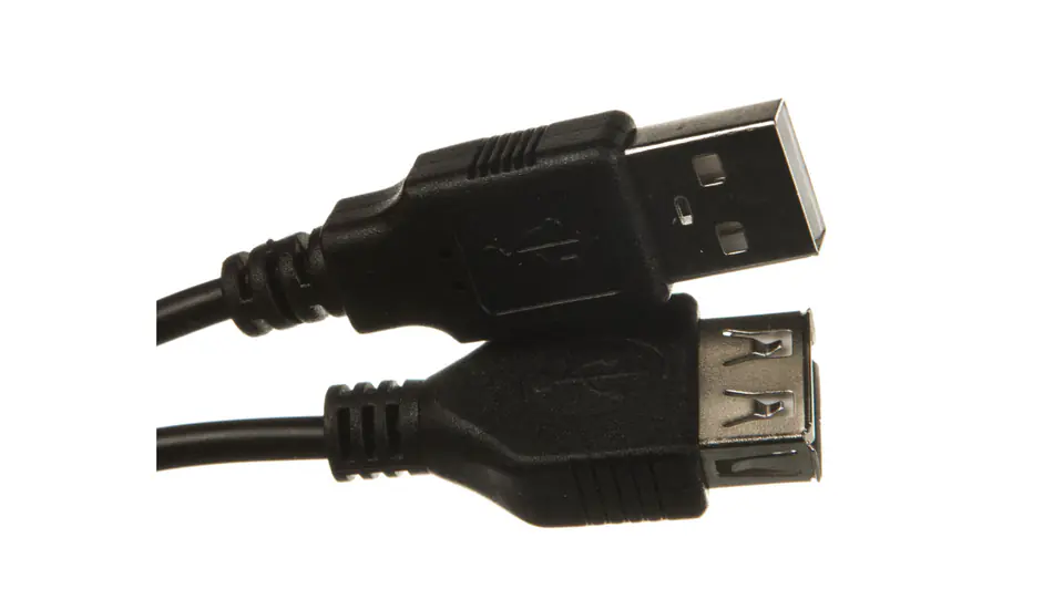 ⁨Kabel przedłużający USB 2.0 Typ USB A/USB A, M/Ż czarny 1,8m AK-300200-018-S⁩ w sklepie Wasserman.eu