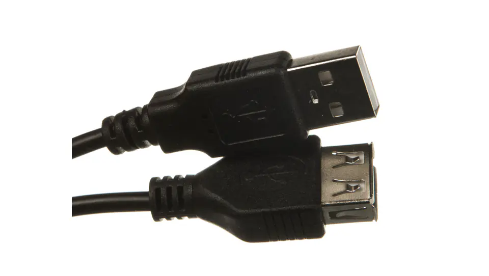 ⁨Extension cable USB 2.0 Type USB A/USB A, M/Ż black 1,8m AK-300200-018-S⁩ at Wasserman.eu