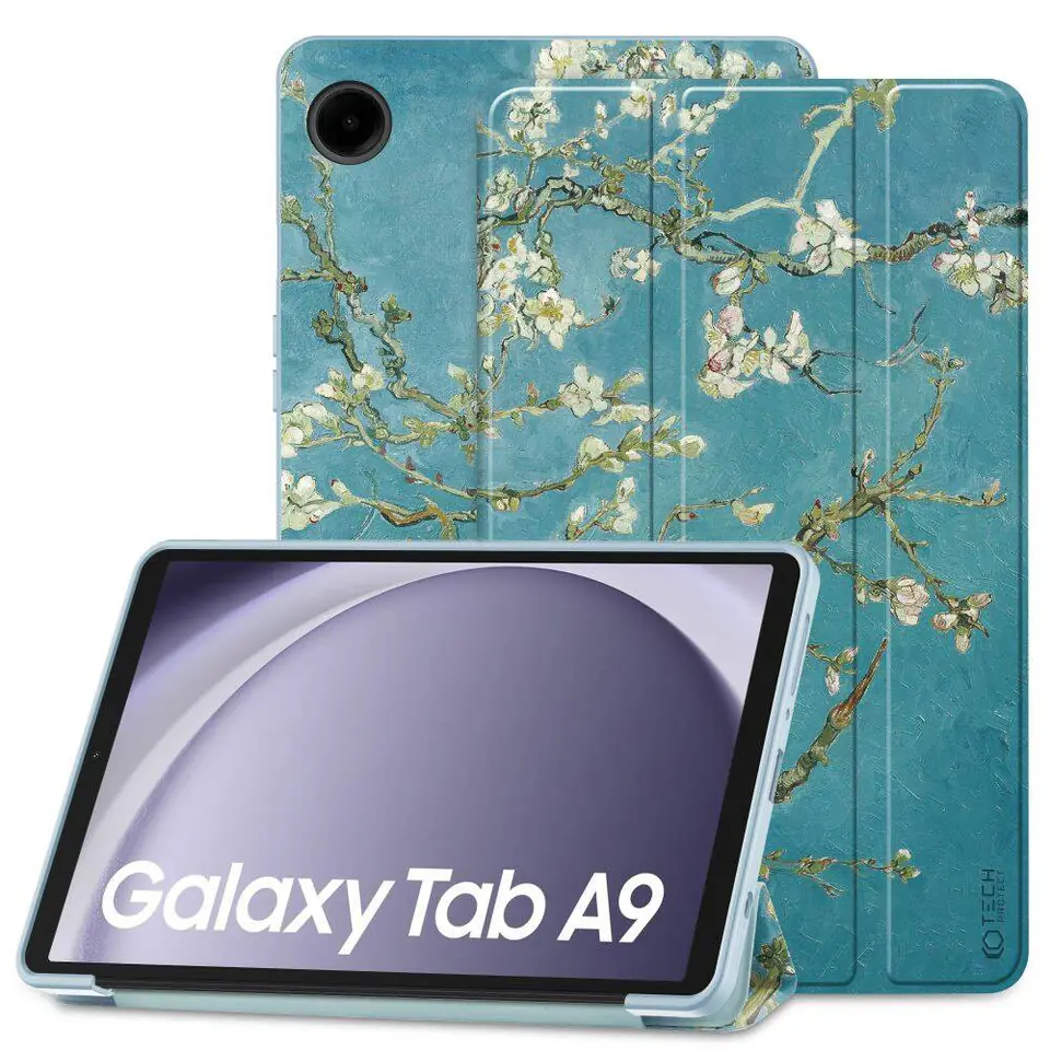 ⁨Etui SAMSUNG GALAXY TAB A9 8.7 Tech-Protect SmartCase Sakura niebieskie⁩ w sklepie Wasserman.eu