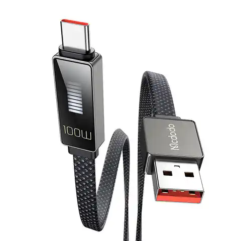 ⁨Kabel USB-C Mcdodo CA-4980 z wyświetlaczem 1.2m (czarny)⁩ w sklepie Wasserman.eu