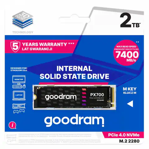 ⁨Dysk SSD GOODRAM M.2 2280″ 2 TB PCI Express 7400MB/s 6500MS/s⁩ w sklepie Wasserman.eu