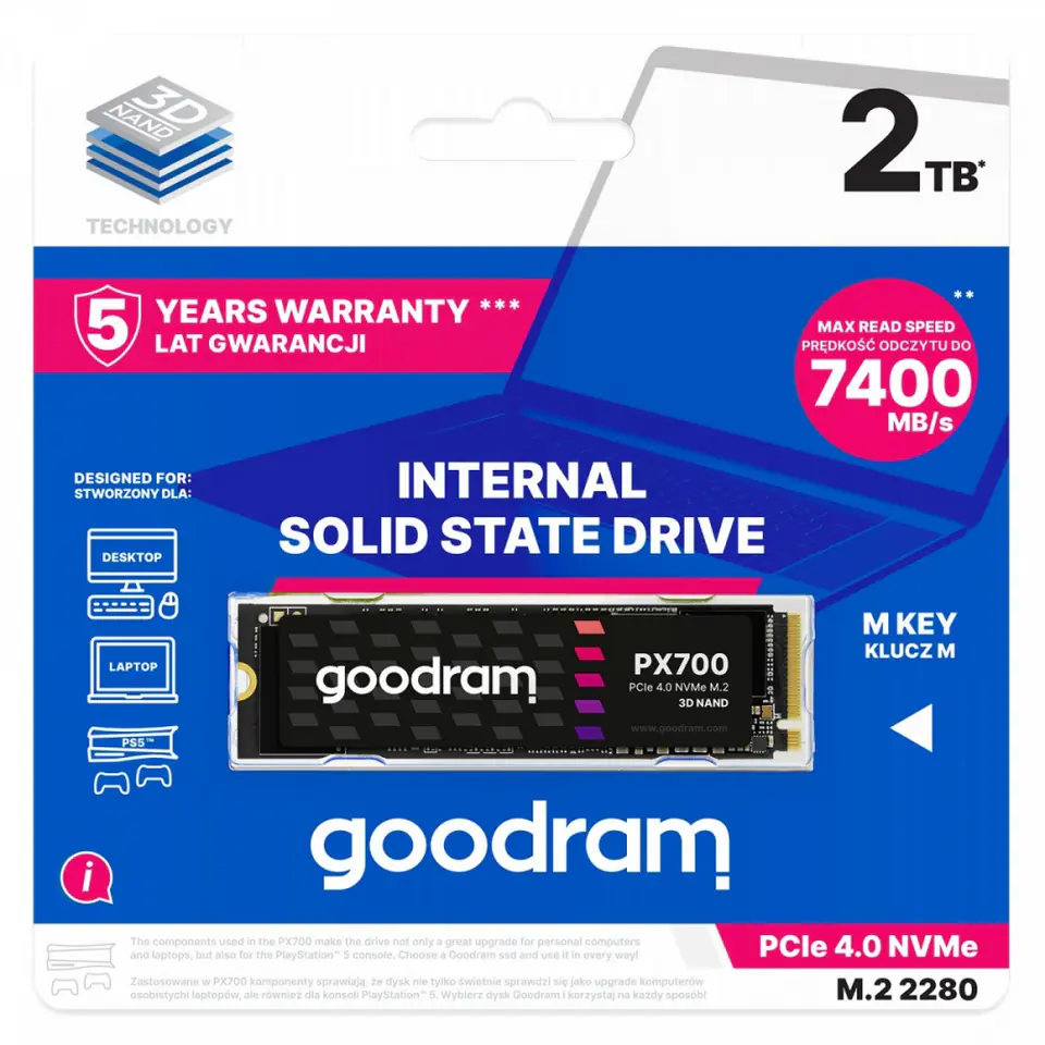 ⁨SSD GOODRAM PX700 M.2 PCIe 4x4 2TB RETAIL⁩ at Wasserman.eu