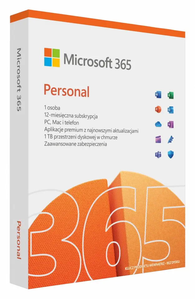 ⁨365 Personal PL P10 1Y 1User/5Devices Win/Mac Medialess Box QQ2-01752 Zastępuje P/N: QQ2-01434⁩ w sklepie Wasserman.eu