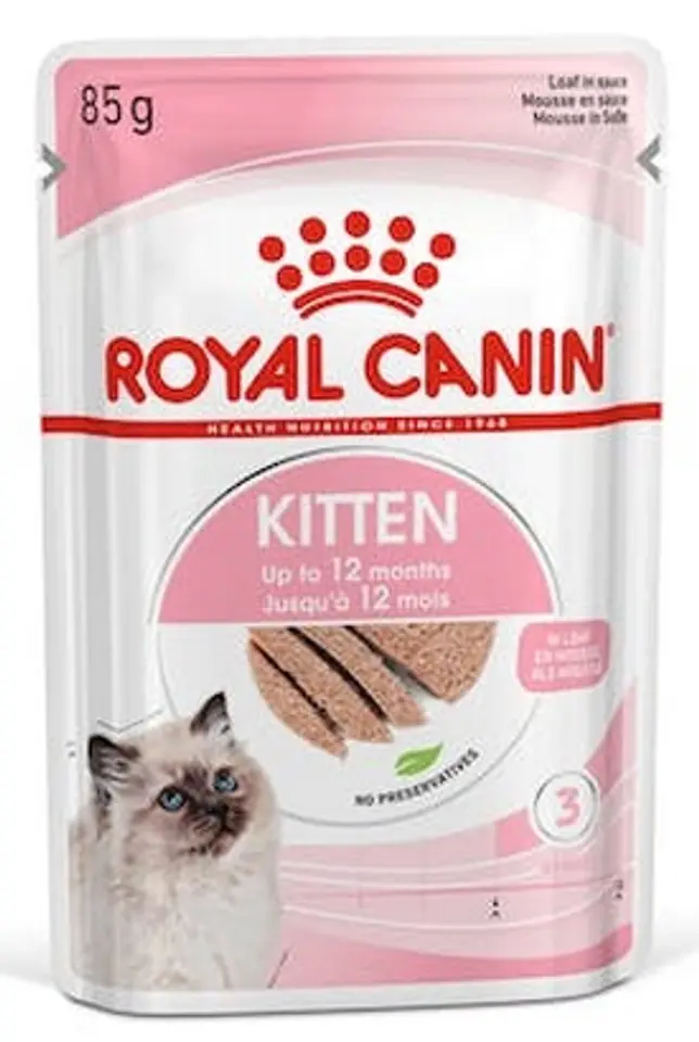 ⁨Royal Canin Kitten pasztet (loaf) karma mokra dla kociąt do 12 miesiąca życia saszetka 85g⁩ w sklepie Wasserman.eu