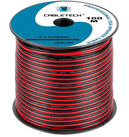 ⁨Speaker cable CCA 0.75mm black-red⁩ at Wasserman.eu