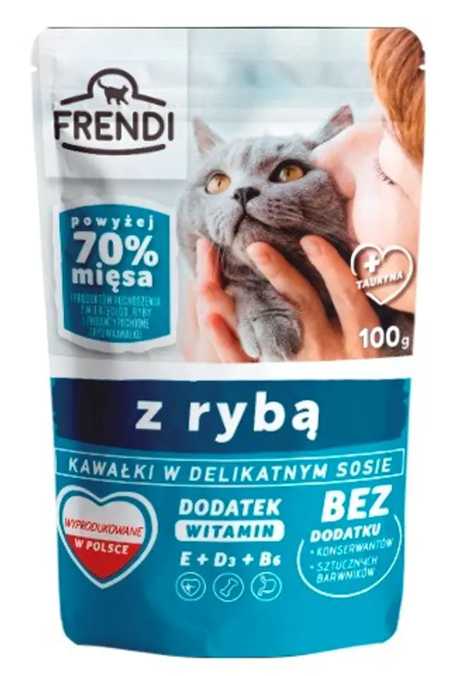 ⁨FRENDI Kawałki w sosie z rybą - mokra karma dla kota - 100 g⁩ w sklepie Wasserman.eu