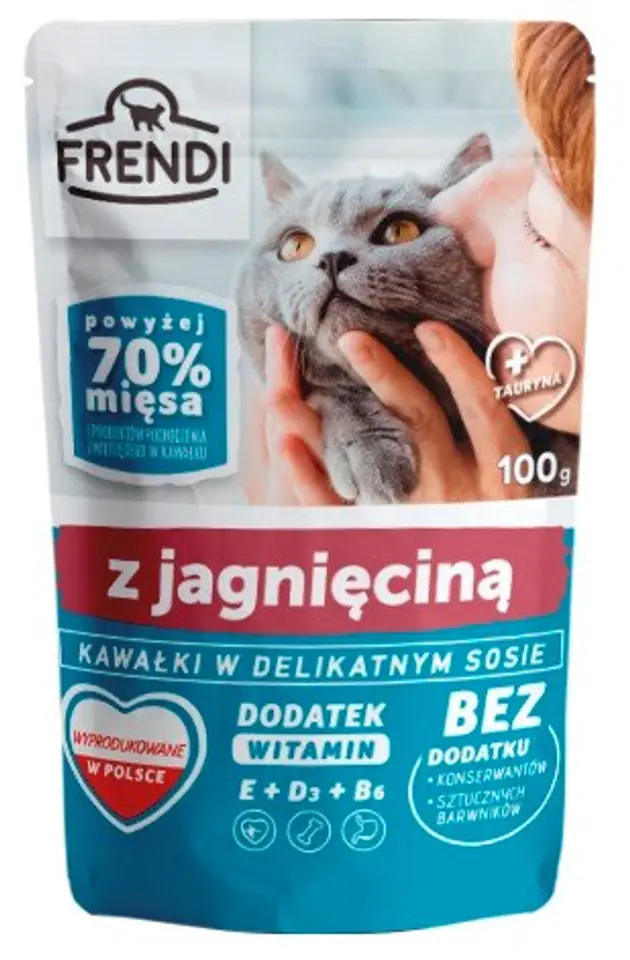 ⁨FRENDI Kawałki w sosie z jagnięciną - mokra karma dla kota - 100 g⁩ w sklepie Wasserman.eu