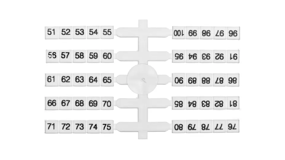 ⁨Flexible markers for EO3 rail connectors /51-100/ 4x50pcs. 003901774⁩ at Wasserman.eu