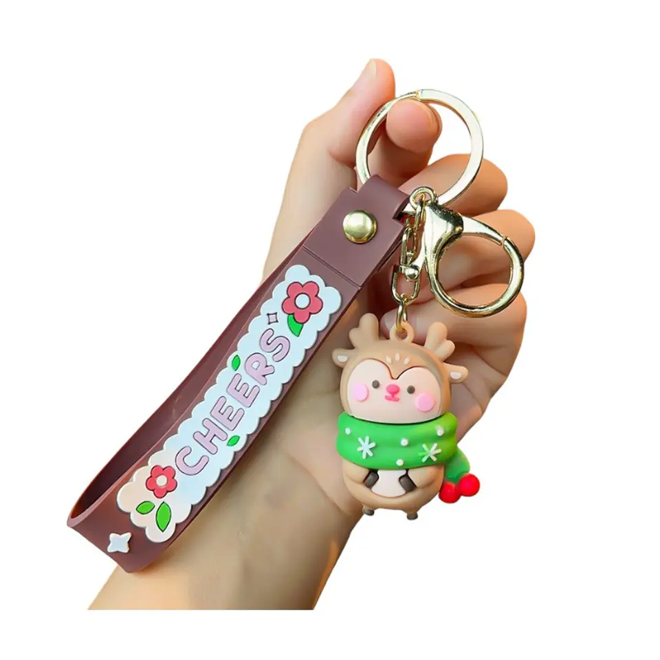 ⁨Key ring with tags and leash - Reindeer with green stripe 1pc⁩ at Wasserman.eu