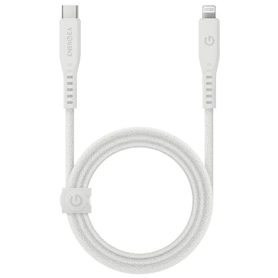 ⁨ENERGEA kabel Flow USB-C - LightningC94 MFI 1.5m biały/white 60W 3A PD Fast Charge⁩ w sklepie Wasserman.eu