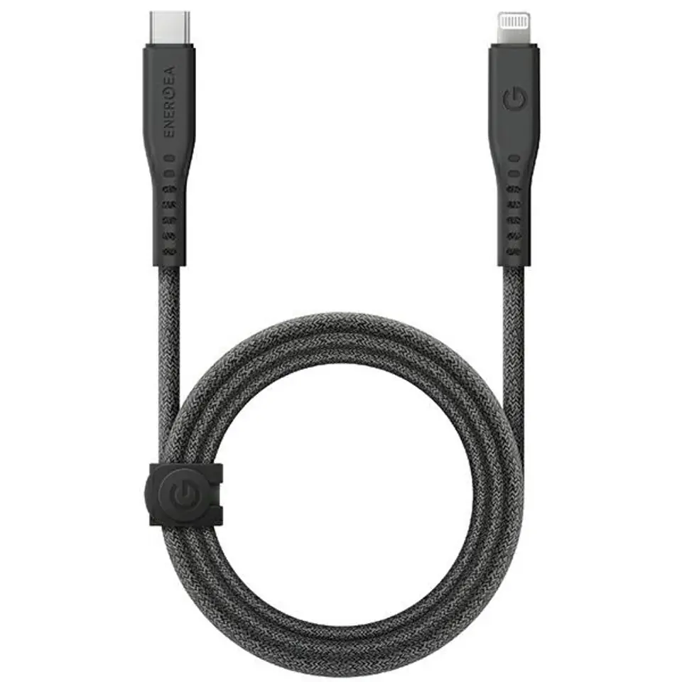 ⁨ENERGEA kabel Flow USB-C - LightningC94 MFI 1.5m czarny/black 60W 3A PD Fast Charge⁩ w sklepie Wasserman.eu