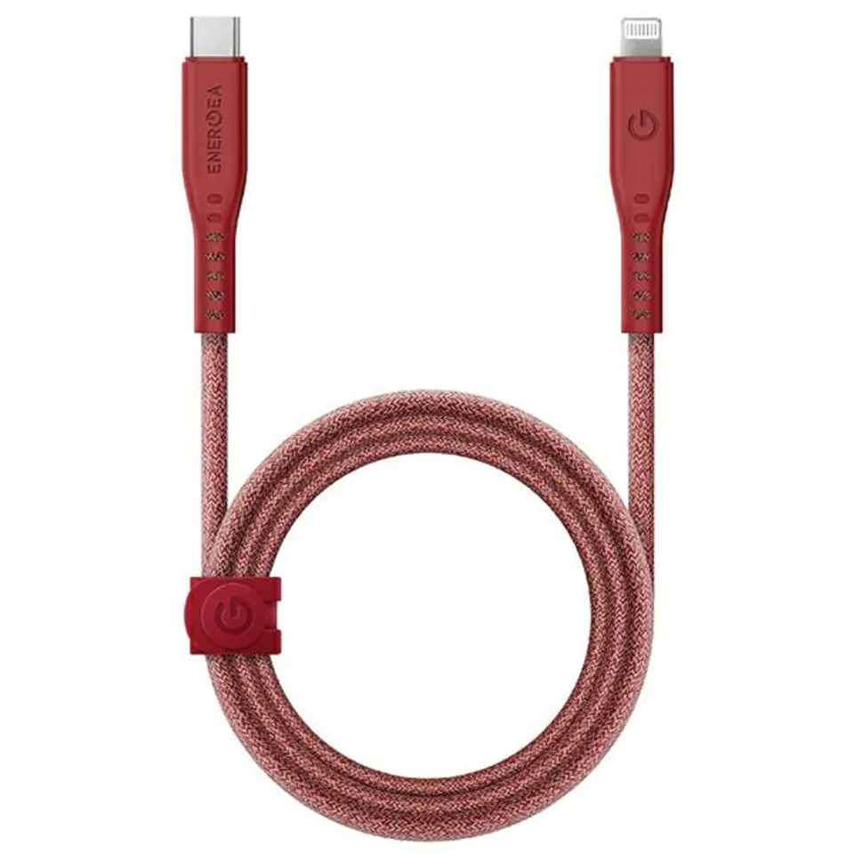 ⁨ENERGEA kabel Flow USB-C - LightningC94 MFI 1.5m czerwony/red 60W 3A PD Fast Charge⁩ w sklepie Wasserman.eu