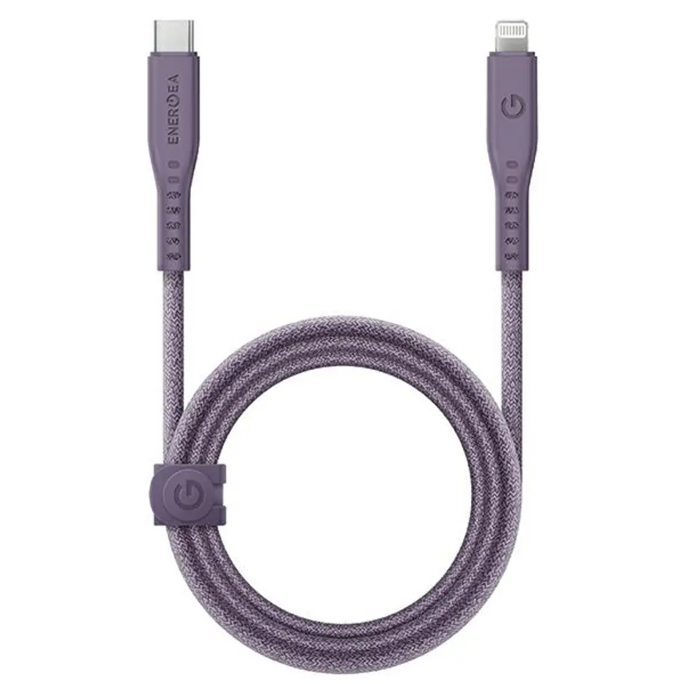 ⁨ENERGEA kabel Flow USB-C - LightningC94 MFI 1.5m fioletowy/purple 60W 3A PD Fast Charge⁩ w sklepie Wasserman.eu