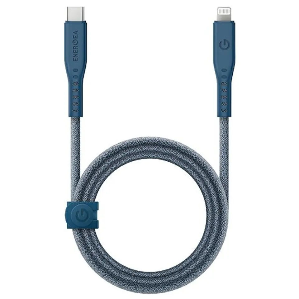 ⁨ENERGEA kabel Flow USB-C - LightningC94 MFI 1.5m niebieski/blue 60W 3A PD Fast Charge⁩ w sklepie Wasserman.eu