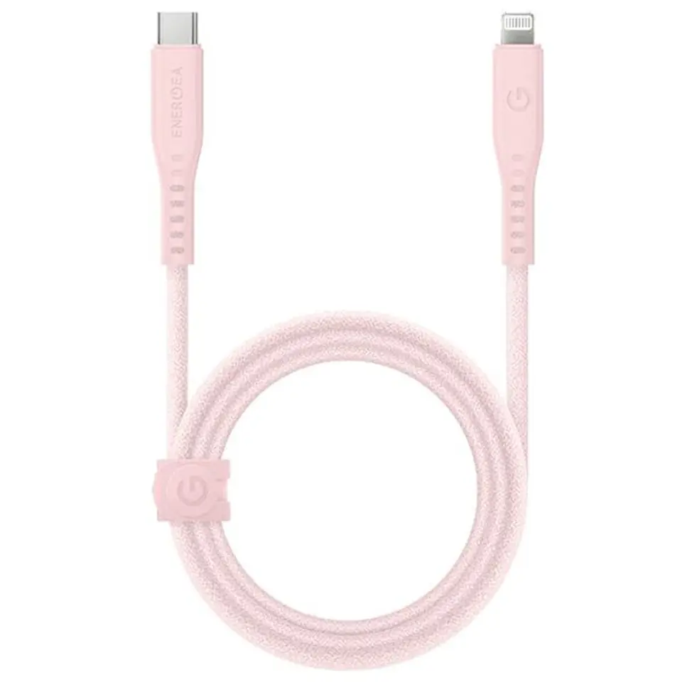 ⁨ENERGEA kabel Flow USB-C - Lightning C94 MFI 1.5m różowy/pink 60W 3A PD Fast Charge⁩ w sklepie Wasserman.eu