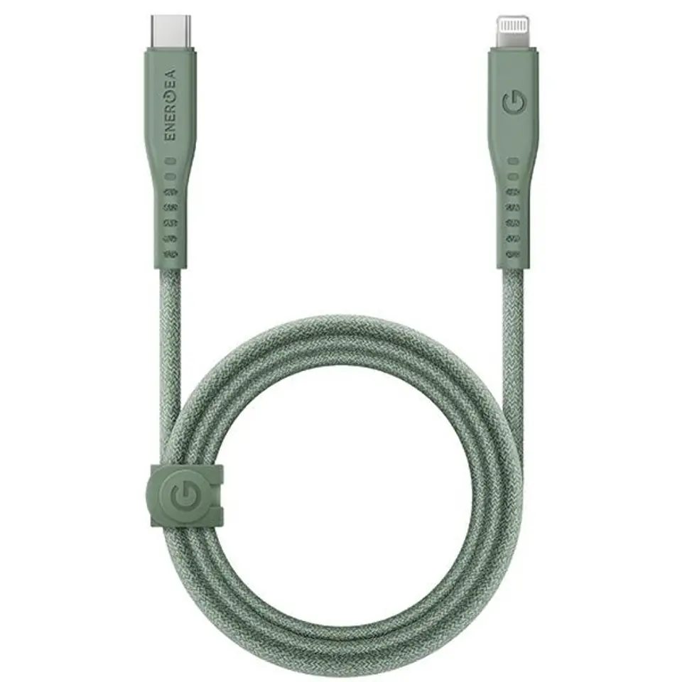 ⁨ENERGEA kabel Flow USB-C - Lightning C94 MFI 1.5m zielony/green 60W 3A PD Fast Charge⁩ w sklepie Wasserman.eu