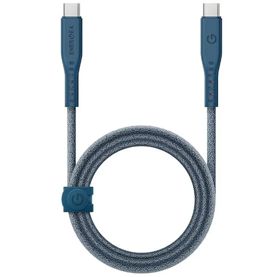 ⁨ENERGEA kabel Flow USB-C - USB-C 1.5m niebieski/blue 240W 5A PD Fast Charge⁩ w sklepie Wasserman.eu