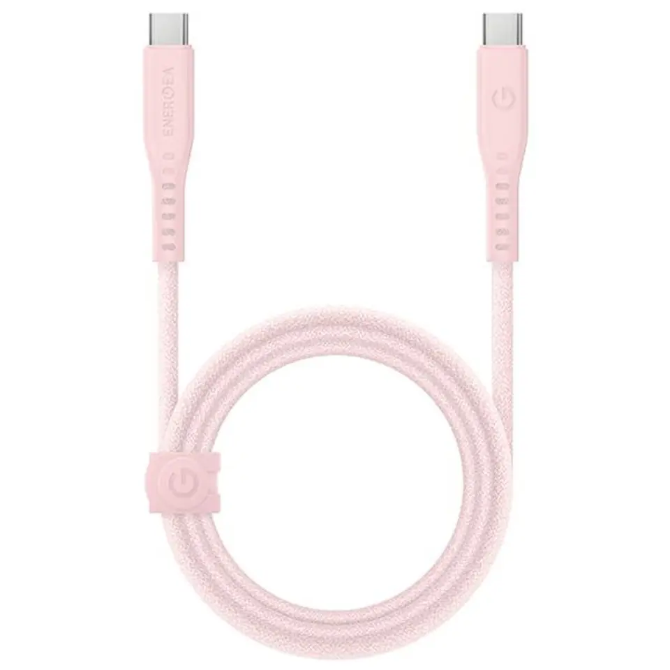 ⁨ENERGEA kabel Flow USB-C - USB-C 1.5m różowy/pink 240W 5A PD Fast Charge⁩ w sklepie Wasserman.eu