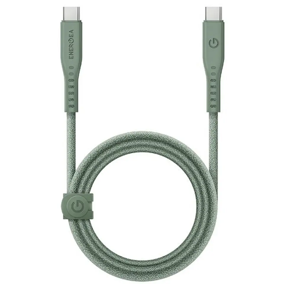 ⁨ENERGEA kabel Flow USB-C - USB-C 1.5m zielony/geen 240W 5A PD Fast Charge⁩ w sklepie Wasserman.eu
