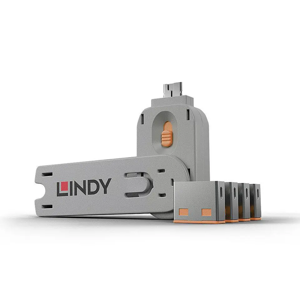 ⁨Lindy USB Port Blocker Pack 4 Orange⁩ w sklepie Wasserman.eu