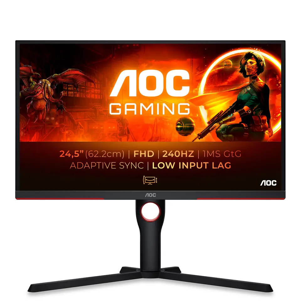 ⁨AOC G3 25G3ZM/BK computer monitor 62.2 cm (24.5") 1920 x 1080 pixels Full HD Black, Red⁩ at Wasserman.eu