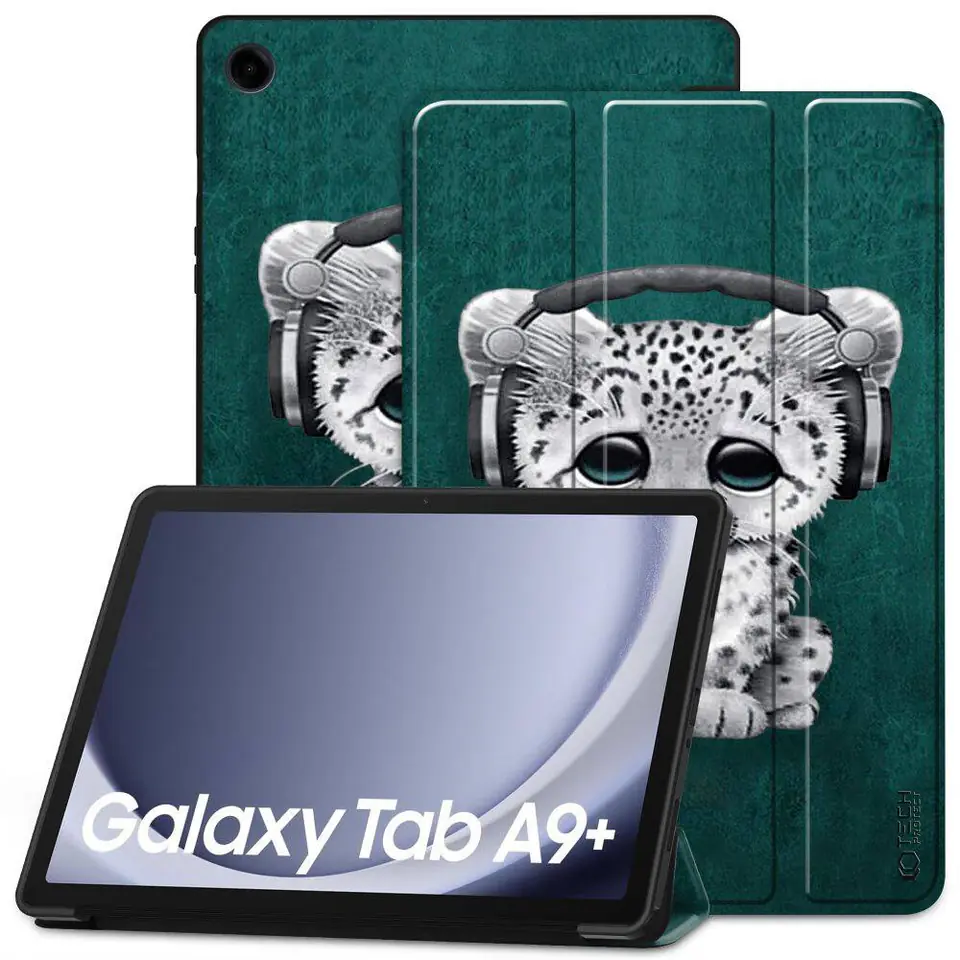 ⁨Etui SAMSUNG GALAXY TAB A9+ 11.0 Tech-Protect SmartCase Sad Cat wzór⁩ w sklepie Wasserman.eu