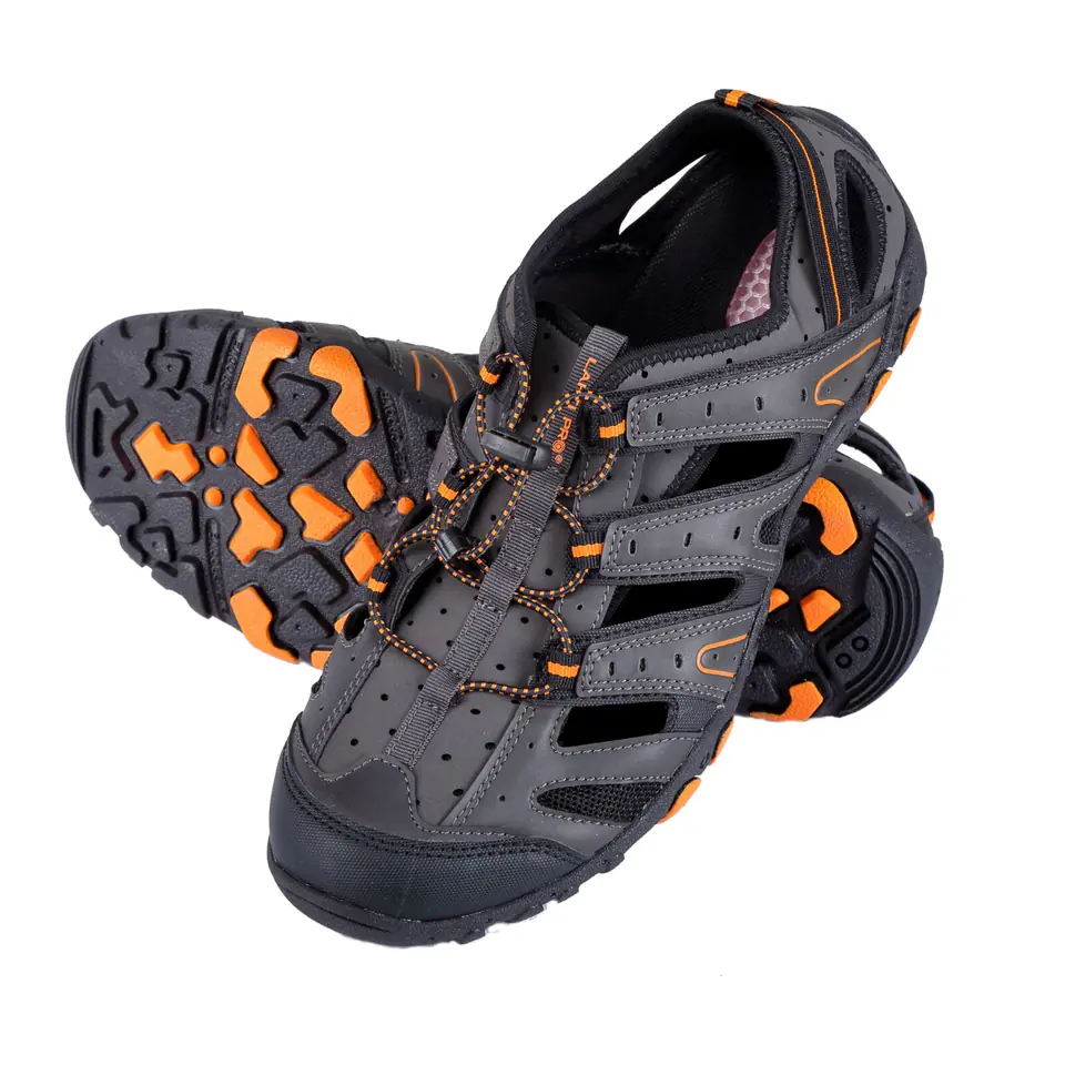 ⁨TREKKING SANDALS, PU/MESH, GREY-BLACK-ORANGE, "44", LAHTI⁩ at Wasserman.eu