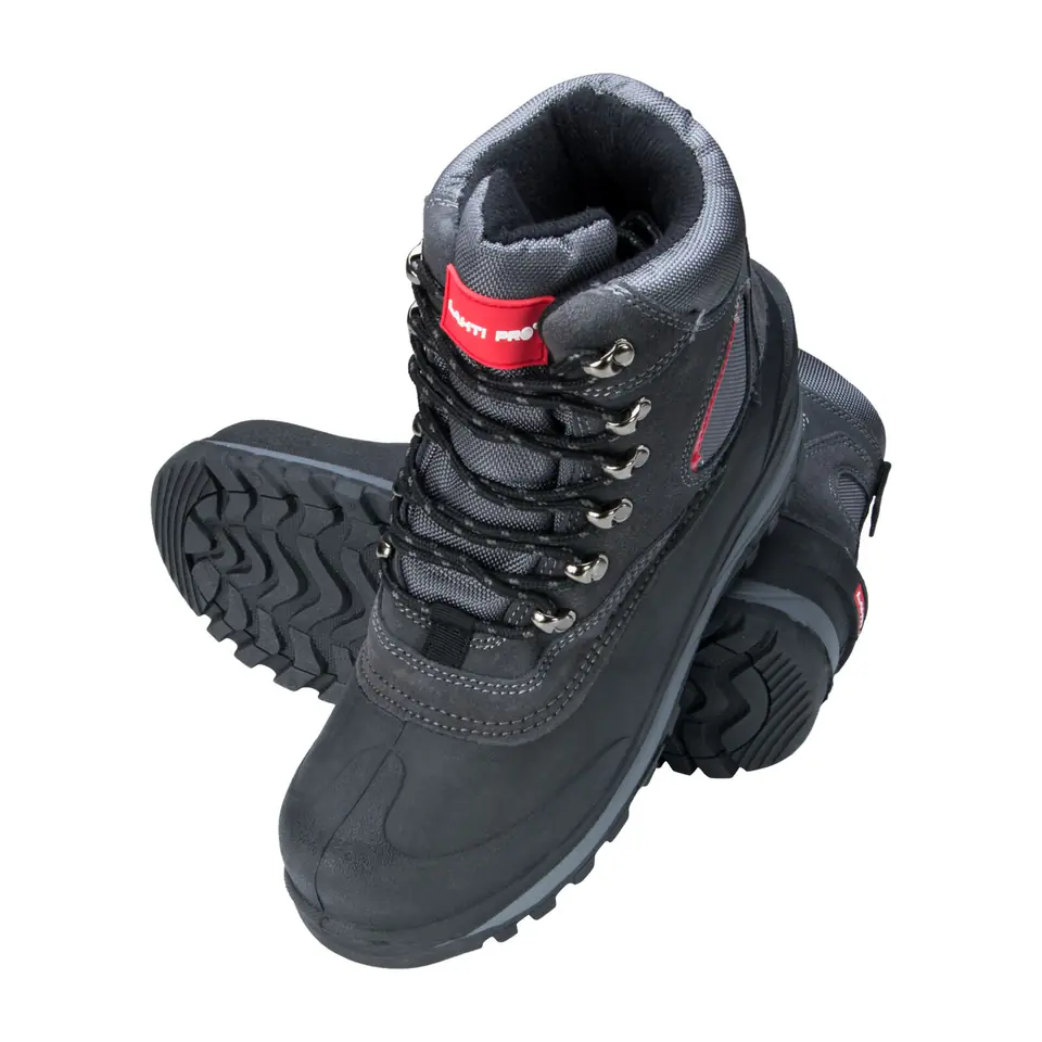 ⁨SNOW BOOTS, SUEDE/OXFORD, GREY-RED, "39", LAHTI⁩ at Wasserman.eu