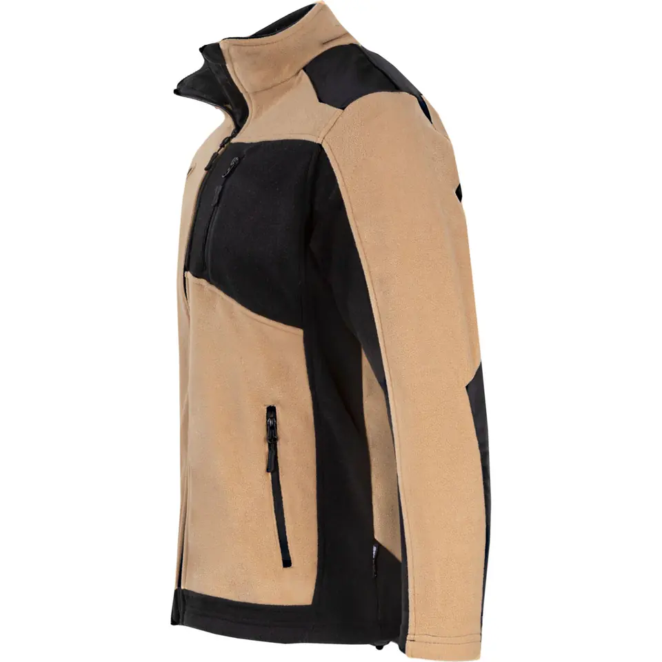 ⁨FLEECE JACKET WITH REINFORCEMENT, BEIGE-BLACK,"S",CE, LAHTI⁩ at Wasserman.eu