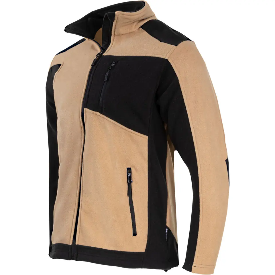 ⁨FLEECE JACKET WITH REINFORCEMENT, BEIGE-BLACK,"M",CE, LAHTI⁩ at Wasserman.eu