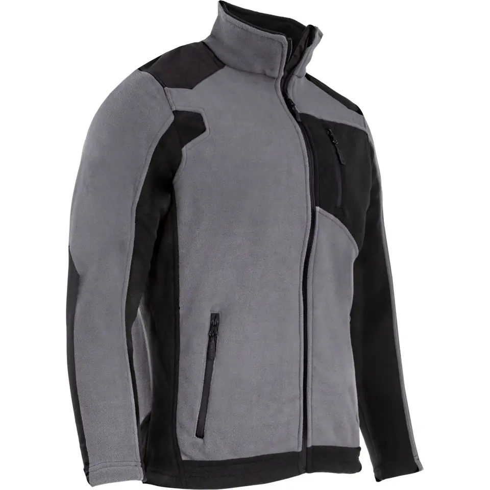 ⁨FLEECE JACKET WITH REINFORCEMENT, GREY-BLACK, "S", CE, LAHTI⁩ at Wasserman.eu