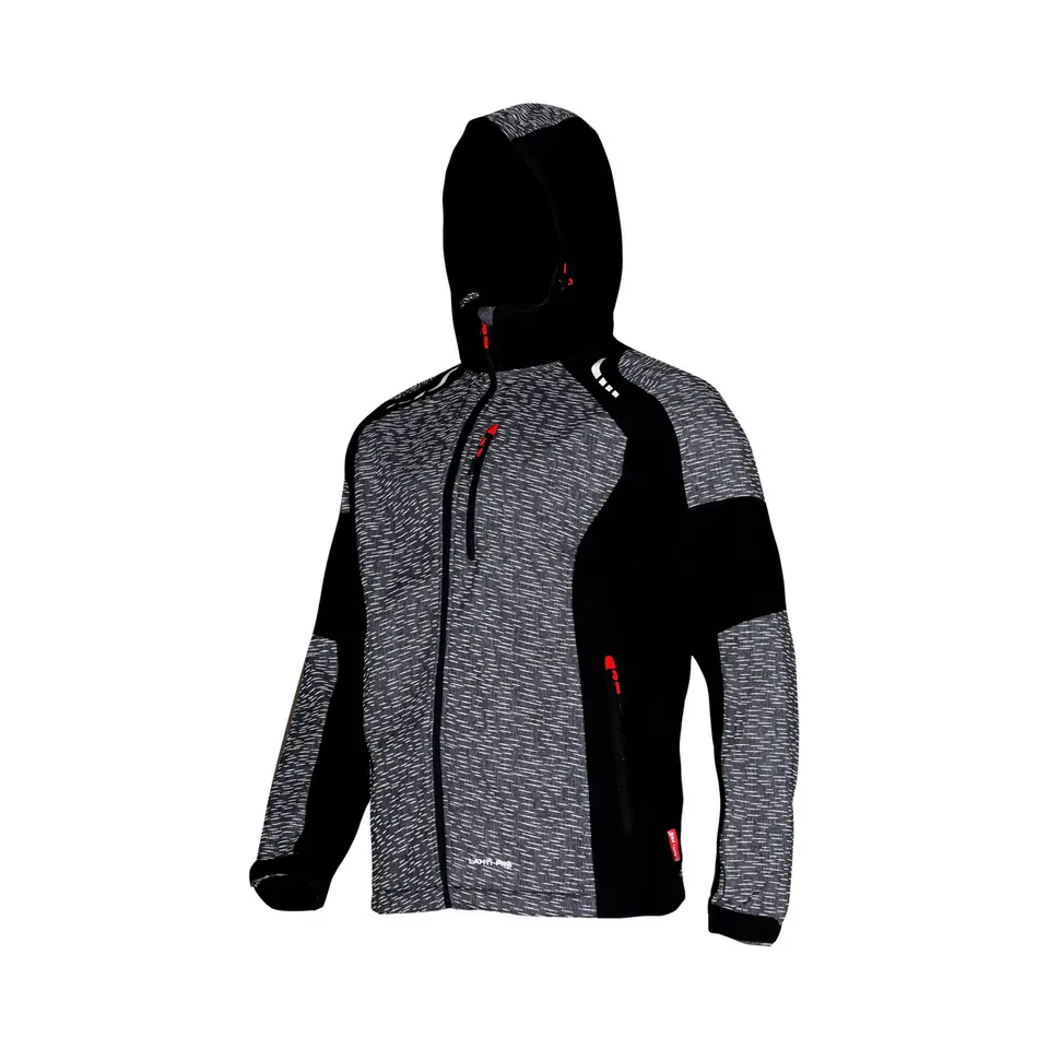 ⁨KURTKA SOFTSHELL Z KAPT. SZAR.-CZAR.-CZERW., "XL", CE, LAHTI⁩ w sklepie Wasserman.eu