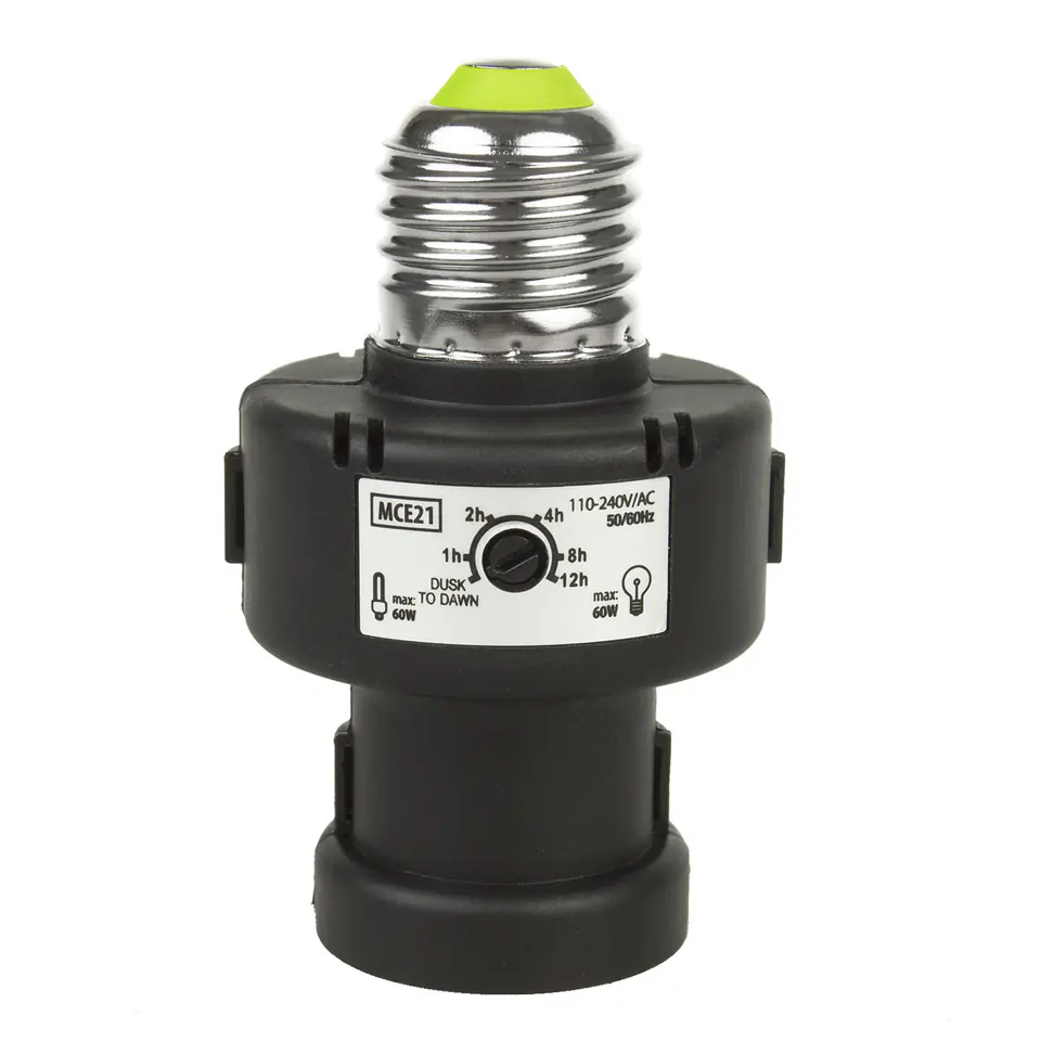 ⁨MCE21 Bulb Holder with Dusk Sensor Timer Maclean Energy E27 100W⁩ at Wasserman.eu