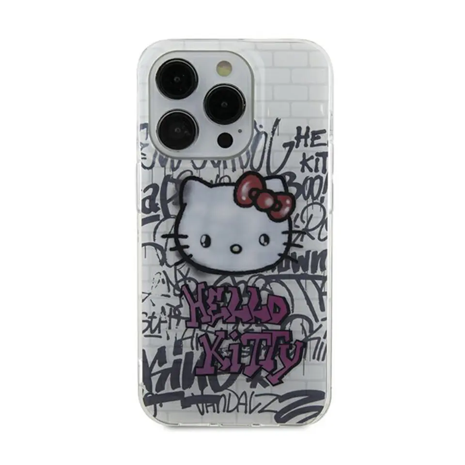 ⁨Hello Kitty IML Kitty On Bricks Graffiti - Etui iPhone 11 (biały)⁩ w sklepie Wasserman.eu