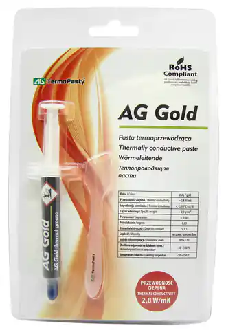 ⁨Pasta termoprzewodząca Gold 3g AG AGT-106⁩ w sklepie Wasserman.eu