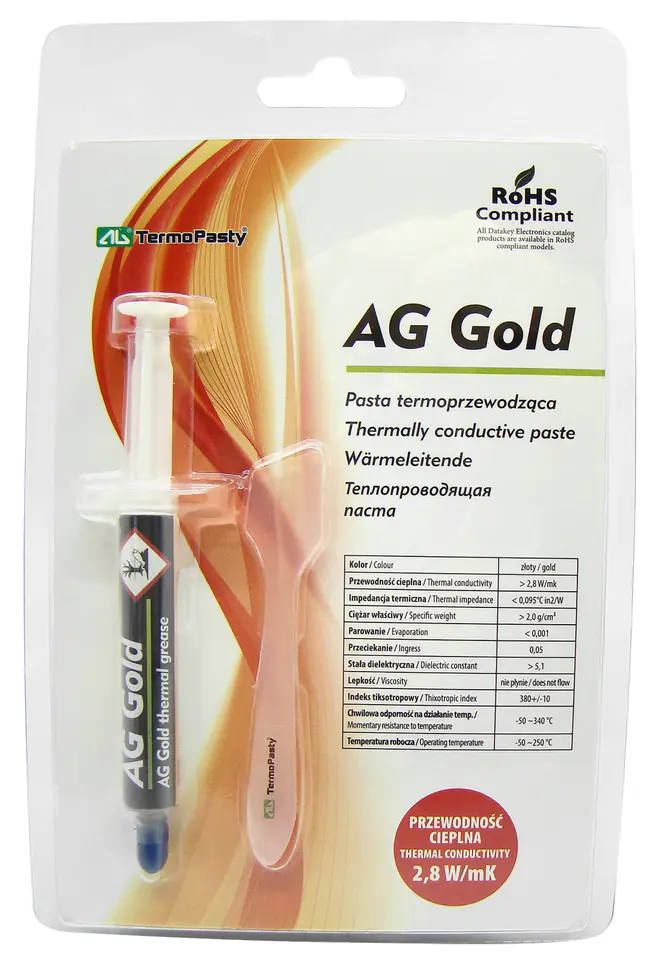 ⁨Pasta termoprzewodząca Gold 3g AG AGT-106⁩ w sklepie Wasserman.eu