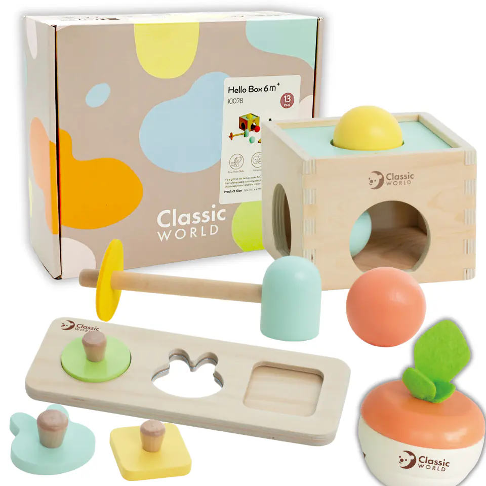 ⁨CLASSIC WORLD Pastelowy Zestaw Edukacyjny dla Dzieci Box od 6 do 12 miesiąca⁩ w sklepie Wasserman.eu