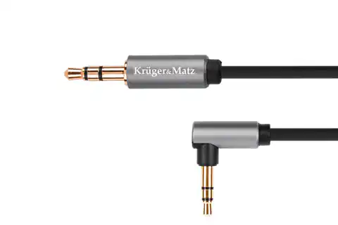 ⁨KM1232 Jack cable 3.5 stereo plug - 3.5 angled stereo plug 1m Kruger&Matz Basic⁩ at Wasserman.eu