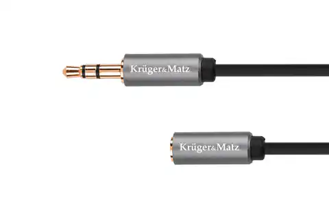 ⁨KM1229 Kabel jack 3.5 wtyk stereo - 3.5 gniazdo stereo 1m Kruger&Matz Basic⁩ w sklepie Wasserman.eu