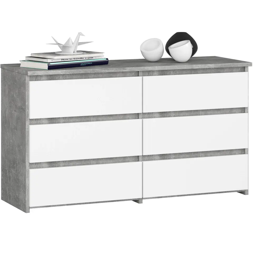 KOMODA CL100 6SZ PK BETON / BIAŁA w sklepie Wasserman.eu