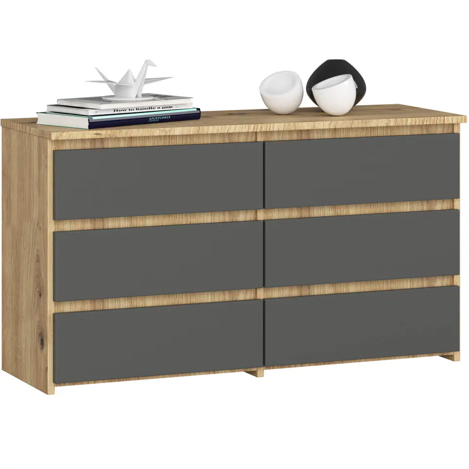 KOMODA CL100 6SZ PK DĄB ARTISAN / SZARA w sklepie Wasserman.eu