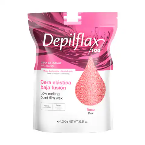 ⁨Depilflax 100 elastyczny wosk do depilacji o niskiej temperaturze topnienia perłowy rosa różane 1000 g⁩ w sklepie Wasserman.eu