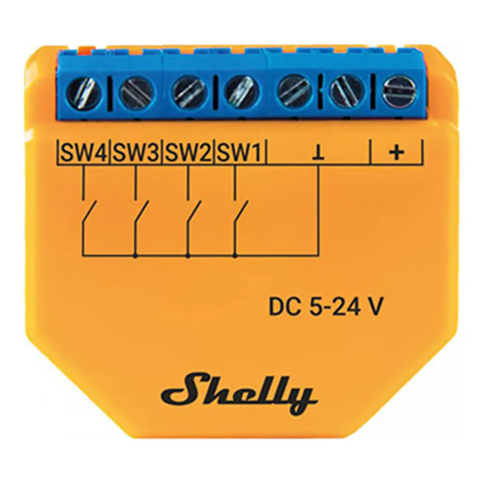 ⁨Kontroler/aktywator scen Shelly PLUS i4 DC WIFI, napięcie 5-24V DC⁩ w sklepie Wasserman.eu