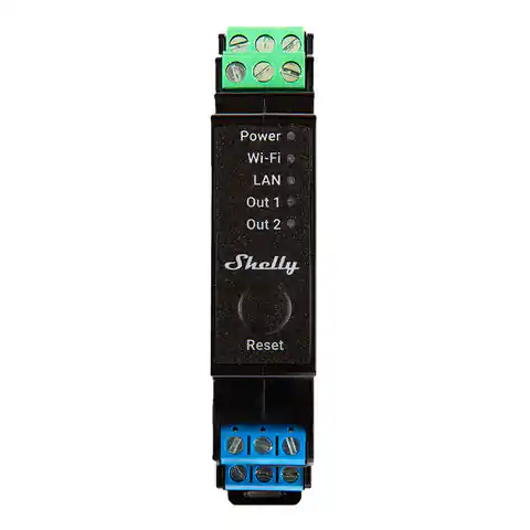 ⁨2-kanałowy przekaźnik na szynę DIN Shelly Pro 2PM WIFI/LAN⁩ w sklepie Wasserman.eu