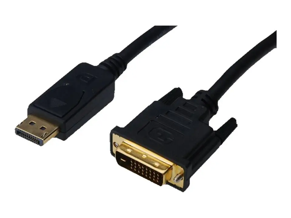 ⁨DisplayPort cable with snap 1080p 60Hz FHD Type DP / DVI-D (24 + 1) M / M 2m⁩ at Wasserman.eu