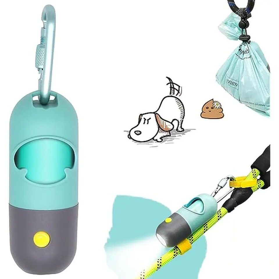 ⁨Bags for dog droppings from a case with a flashlight⁩ at Wasserman.eu