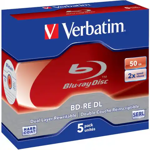 ⁨BD-RE DL VERBATIM 50 GB 2x Jewel Case 5 pcs.⁩ at Wasserman.eu