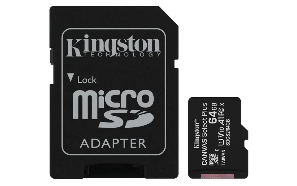 ⁨Kingston Technology 64GB micSDXC Canvas Select Plus 100R A1 C10 Two Pack + Single ADP⁩ at Wasserman.eu