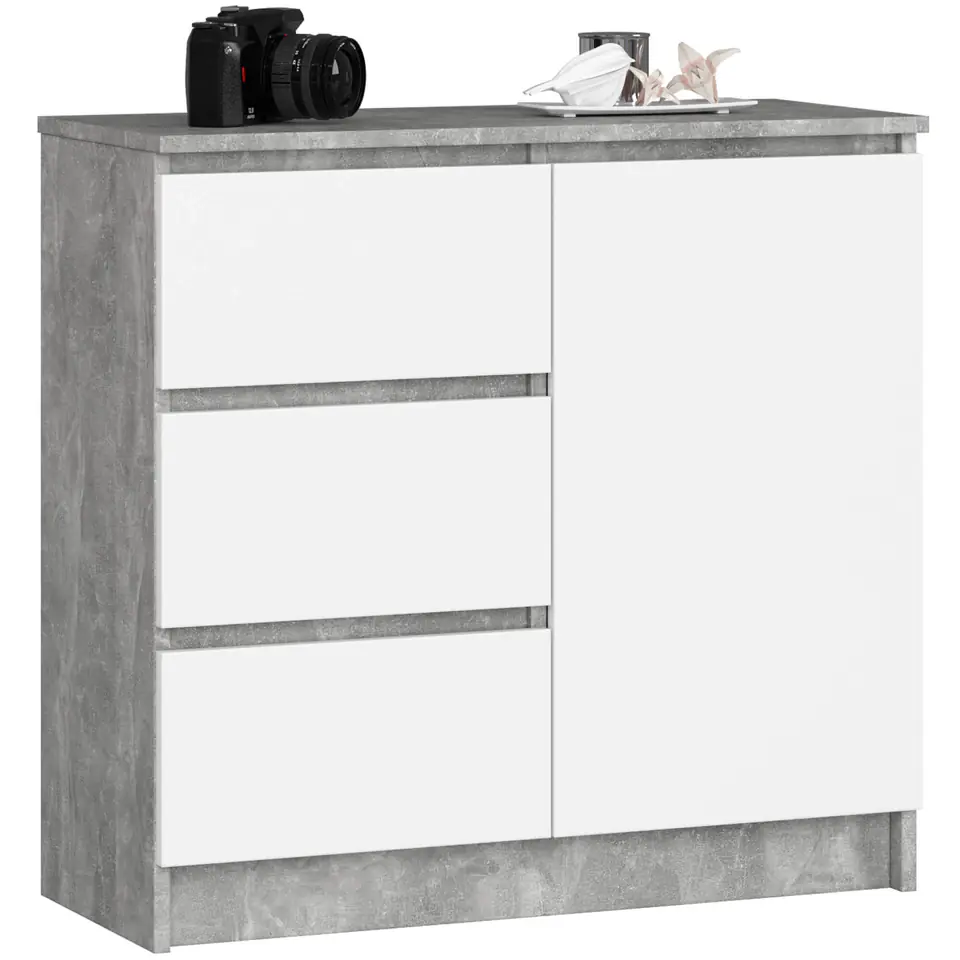 KOMODA K80 JERRY 1D 3SZ PK BETON / BIAŁA w sklepie Wasserman.eu