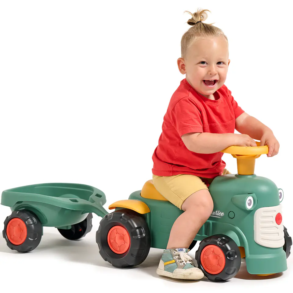 ⁨FALK Traktorek Baby Maurice Zielony Vintage z Przyczepką od 1 roku⁩ w sklepie Wasserman.eu
